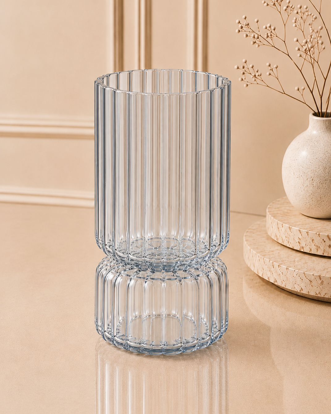 Smoky Blue Grey candle  Holder