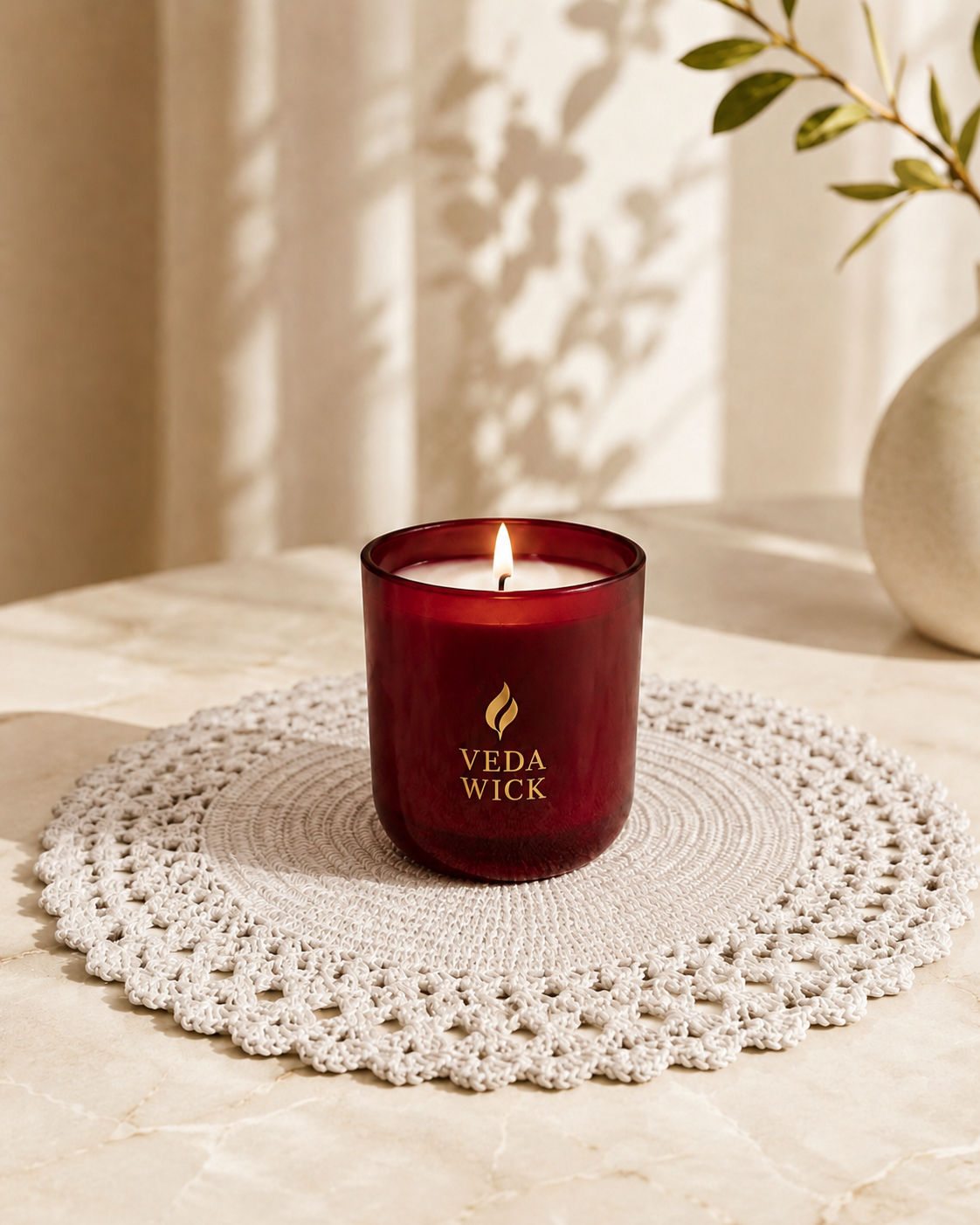 White Candle Mat