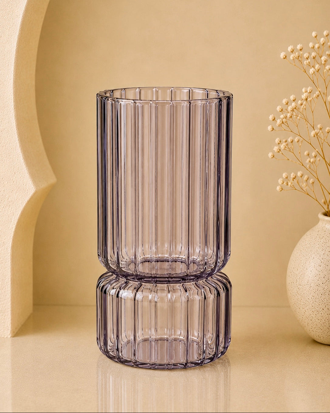 Smoky Blue Grey candle  Holder
