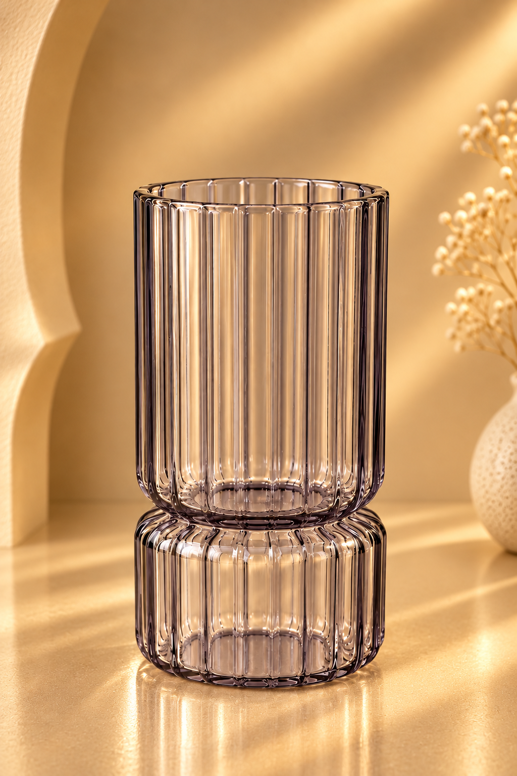 Smoky Blue Grey candle  Holder