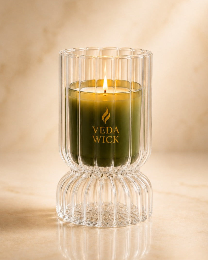 Lucentra Clear Glass Candle Holder